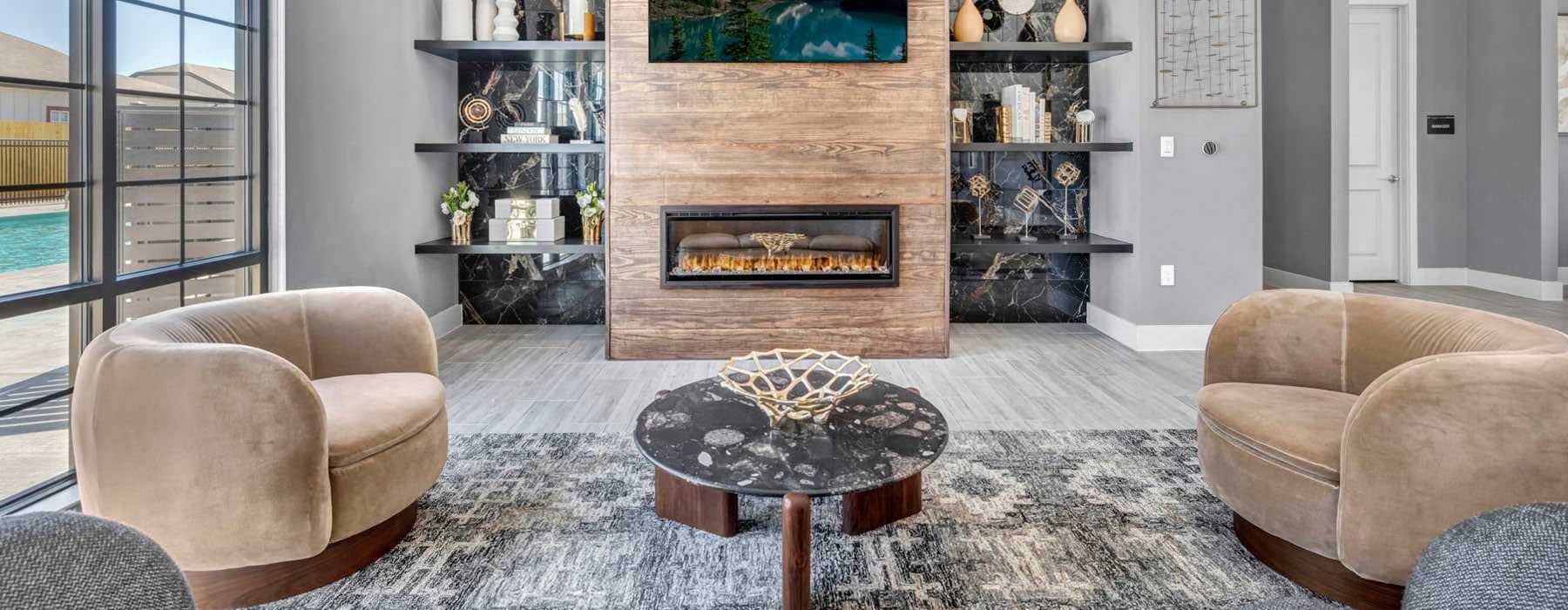 fireside seating in clubhouse