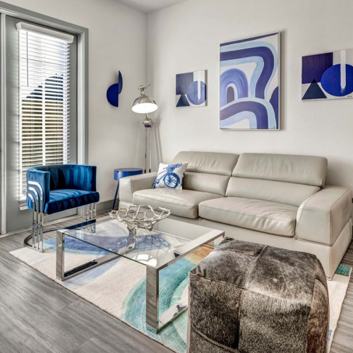 access to private backyard in large living room